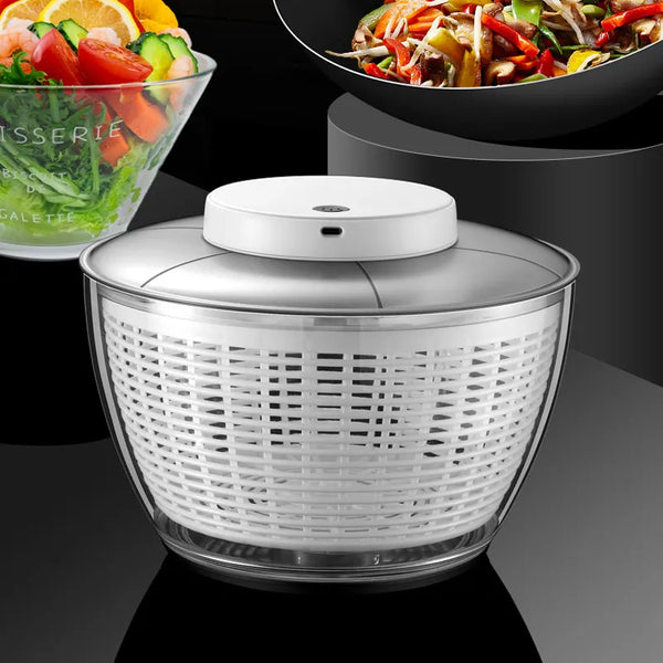 Vegetable Dehydrator Electric Quick Cleaning Dryer Fruit and Vegetable Dry and Wet Separation Draining Salad Spinner Home Gadget