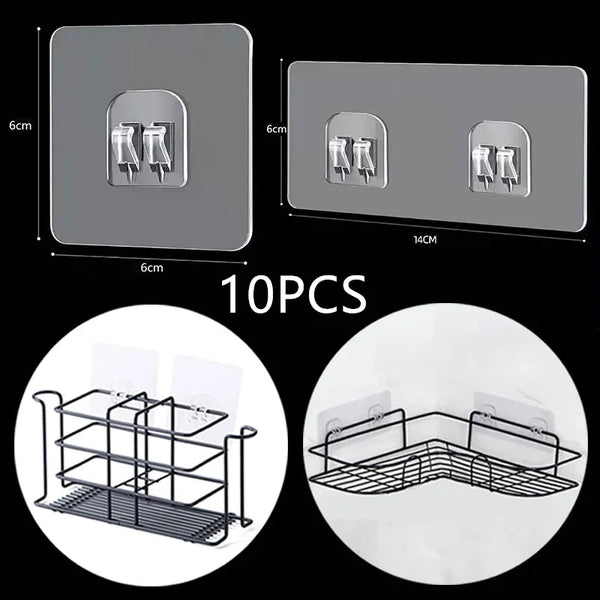 Seamless Adhesive Hooks Wall Mount Rack Strong Non-Marking Patch Patch Accessories Grab Hook For Racks Baskets Home Supplies